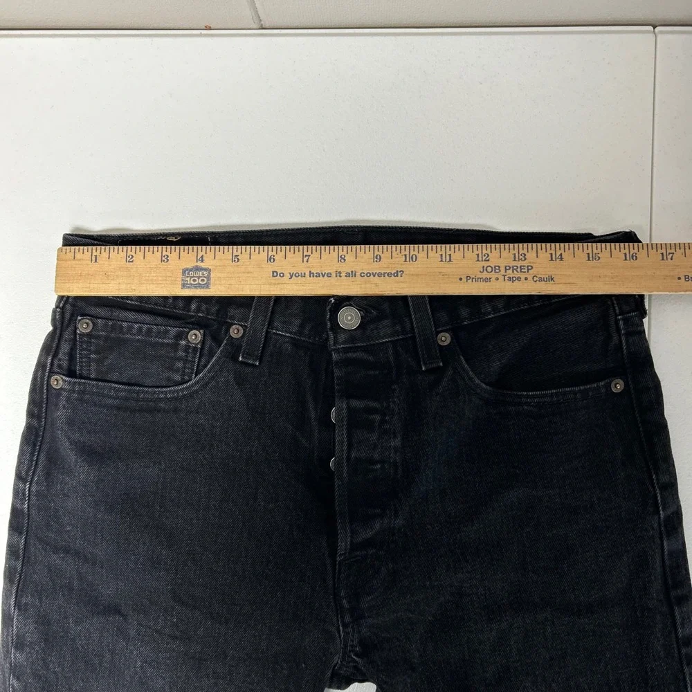 Levi's 501 Original Jeans Mens 32x32 Black Button Fly Straight Leg Denim